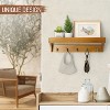 LunaLulinlk Decorative Key Holder Wall Mount with Shelf - Key Holder for Wall with 5 Sturdy Hooks for Home Decor (Light Brown, 14inch) - 2 of 4