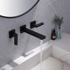 BWE Two-Handle Wall Mounted Bathroom Faucet in Matte Black - 3 of 4