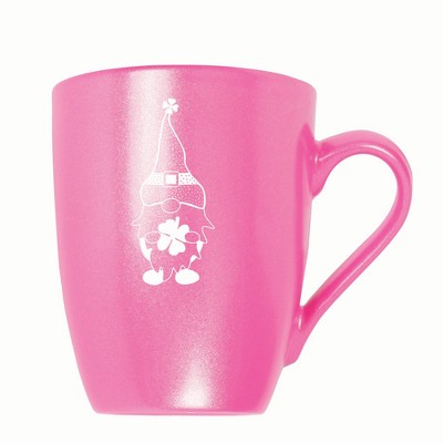 Elanze Designs Gnome With Dot Pattern On Hat 10 ounce New Bone China Coffee Tea Cup Mug, Princess Pink