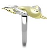 Slickblue Women's Dolphin Stainless Steel Ring with Synthetic Clear Crystals, Two-Tone IP Gold Finish, size 5–10 - 4 of 4