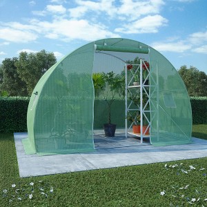 vidaXL Greenhouse Green PE mesh fabric, Galvanized Steel 48.4 square feet - 1 of 4