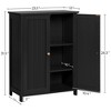 Yaheetech Free-Standing Bathroom Cabinet Double Door Kitchen Cupboard with Adjustable Shelves - 3 of 4