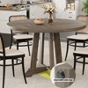 Jojoka Round Dining Table for 4 People, 47" Rustic Kitchen Table with Wooden Base, Stable Structure, Crossed Legs, Modern for Kitchen, Living Room - 4 of 4