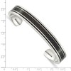 Black Bow Jewelry Men's 10mm Stainless Steel, Black Plated & Carbon Fiber Cuff Bracelet - 4 of 4