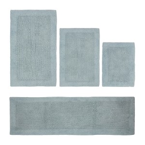 Edge Bath Rug 100% Premium Cotton Ultra-Soft Water Absorbent Tufted Solid Reversible 4 Piece Bathroom Rug Set for Machine Washable Bathmat - 1 of 2