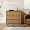 MAYEERTY Wood Nightstand, Farmhouse Bedside Table with 3 Storage Drawers - 4 of 4