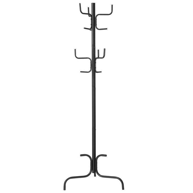 SONGMICS Coat Rack Freestanding Metal Coat Tree with 6 Double Hooks Black, 1 of 6