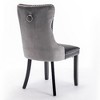 2pcs Dining Chair High-end Tufted ,37.5" H Solid Wood Contemporary PU And Velvet Upholstered Dining Chair With Wood Legs Nailhead Trim For Dining Room - 2 of 4