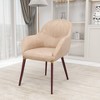 Elias Dining Chair Upholstered in Velvet and Powder Coated Legs Set of 2, Beige - 2 of 4