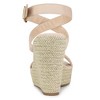 Allegra K Women's Slingback Crisscross Platform Espadrille Wedges Heel Sandals - 3 of 4