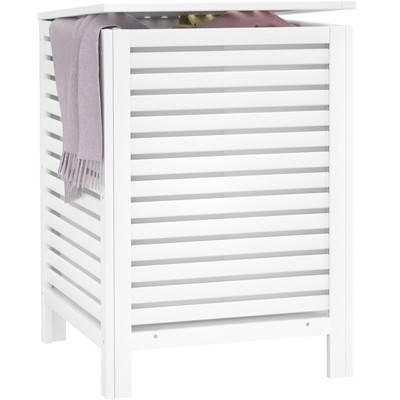 Aheaplus Bamboo 2-Section Laundry Hamper, 120L Large Laundry Basket with Lid and Removable Liner Bag