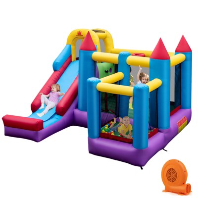Infans Inflatable Bounce House 5-in-1 Inflatable Bouncer Indoor&Outdoor w/ 750W Blower