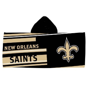 22"x51" NFL New Orleans Saints Liner Youth Hooded Towel - 1 of 3