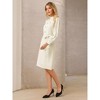 INSPIRE CHIC Women's Button Up A-Line Puff Long Sleeve Tie Waist Business Casual Knee Length Dress - 3 of 4