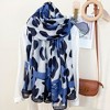 Anna-Kaci Women's Leopard Print Lightweight Scarf with Bow Accent Stripes and Sheer Draped Fabric for Effortless Everyday Style 33.5x71in - 3 of 4