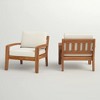 XIYUYEU Acacia Wood Patio Club Chair, Outdoor Accent Armchair with Slat Panel Design - 3 of 4