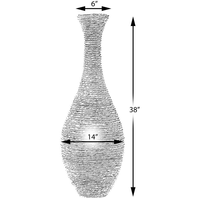 Uniquewise Tall floor vase, 38-Inch-Tall Artificial Rattan Floor Vase Beige, floor vases, home decor umbrella stand, Entryway, Living Room, Hallway, 5 of 7