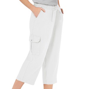 Collections Etc Elastic Waist Cargo Pocket Capri Pant - 1 of 3