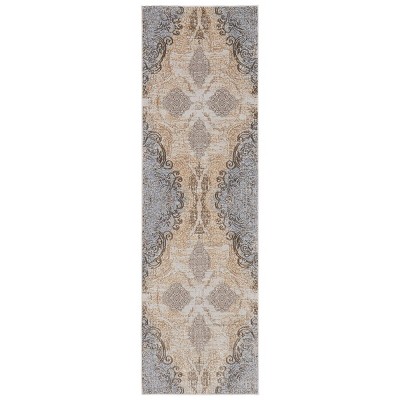 Celene Traditional Medallion Silver/Tan/Gray Area Rug