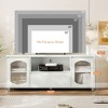 Modern TV Stand for 65 Inch TV, TV Cabinet with Fluted Glass Door and Open Shelve - 2 of 4