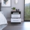 GlasFlength Nightstands Modern Nightstand Bedroom Nightstand Elegant Bedside Table with 2 Drawers for Living Room, Gray, 14.7"*15.7"*19.9" - 3 of 4