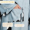 Catalonia Fleece Wearable Blanket with Sleeves and Foot Pockets, Micro Plush Wrap Sleeved Throw Blanket Robe, Super Fuzzy Cozy TV Blanket Throw, Gift - 3 of 4