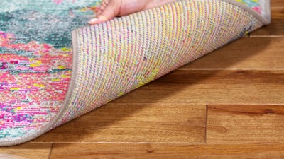 Reversible Blue Synthetic 8' x 10' Easy-Care Area Rug