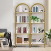 Bookshelf, Arched Bookshelf Bookcase, Industrial Open Book Shelves for Living Room, Modern Freestanding Display - 4 of 4
