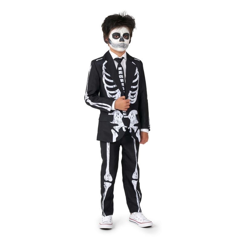 Suitmeister Boys Halloween Costume - Skeleton Costume Grunge Black, 1 of 4