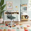 FurnitureR Desk Chair, Adjustable Computer Chair Office Chairs with Plastic Backrest and Padded Seat Cushion, Swivel Chair with Wheels, Dark Green - 2 of 4