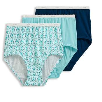 Jockey Womens Plus Size Elance Brief 3 Pack Underwear Briefs 100% Cotton 9  Magnolia Leaves/belvedere Stripe Teal/beyond Botanic Teal : Target
