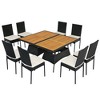 Tangkula 10PCS Rattan Patio Dining Set Cushioned Outdoor Furniture Set w/ Wooden Tabletop - 2 of 4