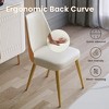 POVISON Modern Luxury Upholstered Dining Chairs Set of 2, High Back Side Chairs, Beige & Orange - 4 of 4