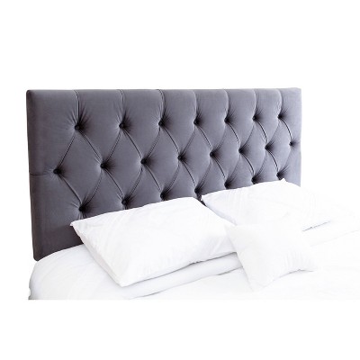 Full Queen Maisie Tufted Charcoal Velvet Headboard Dark Gray - Abbyson Living