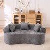 ORRD Crescent Sofa No Assembly, Self-Inflating Foam 3-Seater Sofa Bed, Modern Low-Back Design with Deep Cushions, Gray Chenille Fabric - 3 of 4