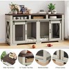 Dog Crate Furniture For 2 Dogs,71" Dog Kennel Furniture With Removable Divider,Indoor Dog Cage Tv Stand,With Sliding Barn Door - 4 of 4