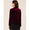 INSPIRE CHIC Women's Notched Lapel Long Sleeve Office Button Velvet Suit Blazer - 4 of 4