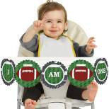 Big Dot of Happiness End Zone - Football 1st Birthday Highchair Decor - I Am One - First Birthday High Chair Banner