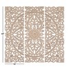 Wood Floral Handmade Intricately Carved Wall Decor with Mandala Design Set of 3 Beige - Olivia & May - 3 of 4