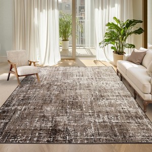 Modern Abstract Area Rug, Washable Rugs for Living Room, Non Slip & Stain Resistant Ombre Print Accent Carpet - 1 of 4