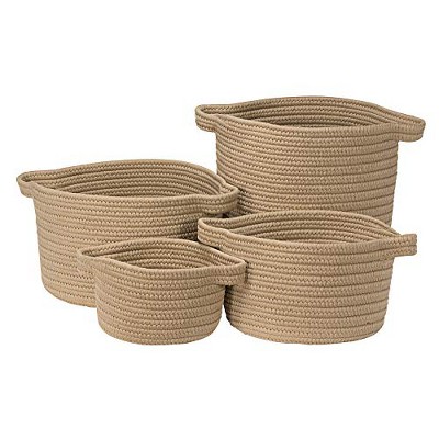 Colonial Mills American Farmhouse 4-Piece Basket Set - Sandcastle 100% Polypropylene Round