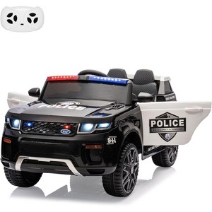 Jojoka 12V Kids 2-Seater Ride On Police Car w/ Remote, Flashing Lights, Megaphone, Music, Suspension & Handle for Kids 3-8 - 1 of 4