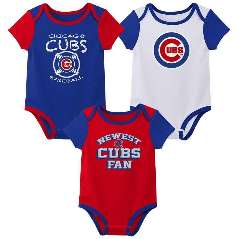 MLB Chicago Cubs Infant Boys&#39; 3pk Bodysuit, 1 of 5