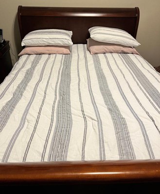 Moss Green Stripe Bed Sheet Queen, King Set – Comfort Beddings