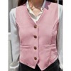 Coolmee Women's Waistcoat Button Vintage Vest Regular Fitted Fashion Dressy Suit with Pockets - 3 of 4