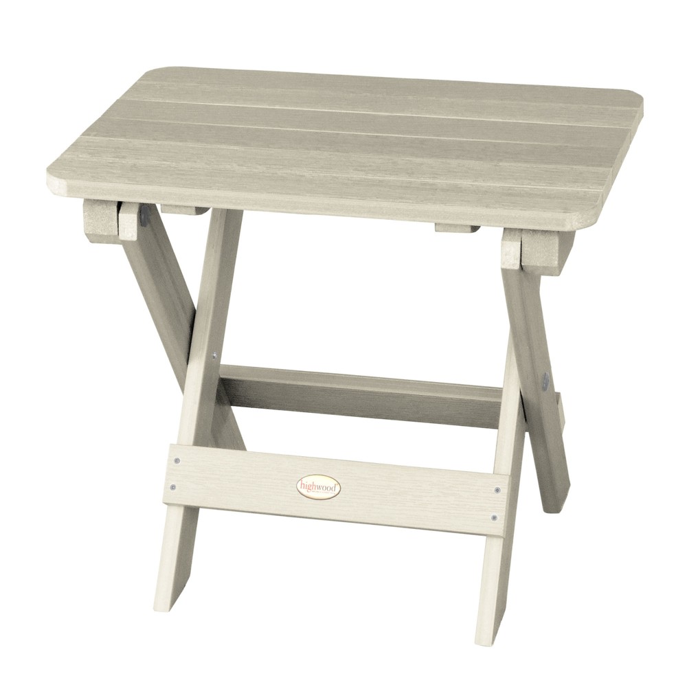 Photos - Garden Furniture Folding Adirondack Side Table Whitewash - Highwood Off White