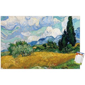 Trends International Wheat Field with Cypresses Unframed Wall Poster Prints - 1 of 4