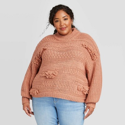 mock turtleneck sweaters plus size
