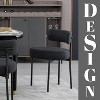 DYHOME Boucle Dining Chairs Set of 4, Mid Century Modern Kitchen Chairs with Curved Backrest and Metal Legs - 3 of 4