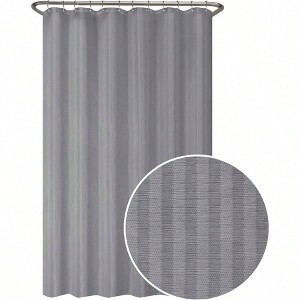 Ultimate Striped Waterproof Fabric Shower Curtain or Liner 70 inchx 72 inch Striped Design Water Resistant - 1 of 4